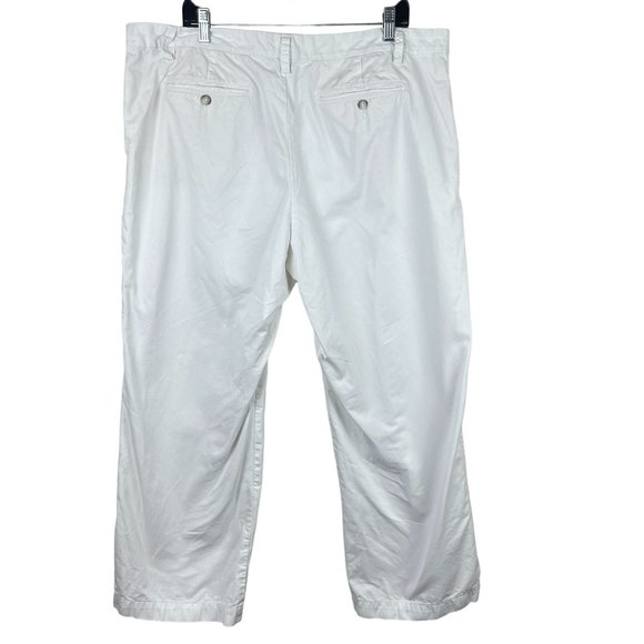 Gap Outlet Straight Leg Chino Pants Womens Size 20 White‎ Flat Front High Rise - Picture 2 of 15